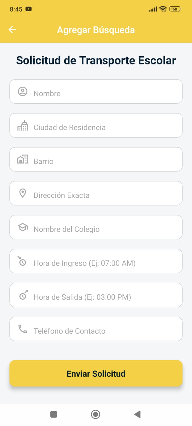 TesApp Formulario de Solicitud