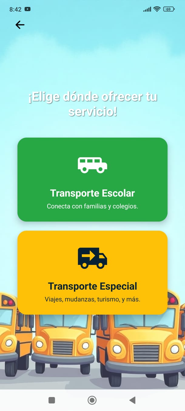 TesApp Selección de Servicio
